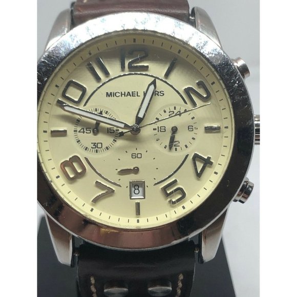 Michael Kors MK8292 Men\'s Brown Leather Analog Egg main image 10